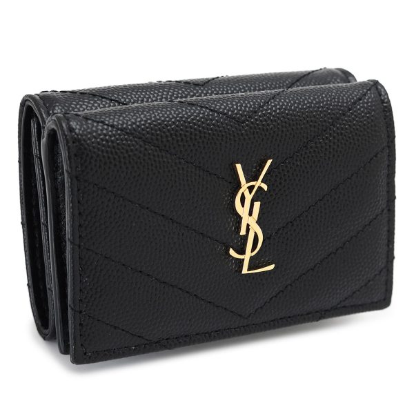 ysltinywallet Saint Laurent Tri FWallet Monogram Tiny Black