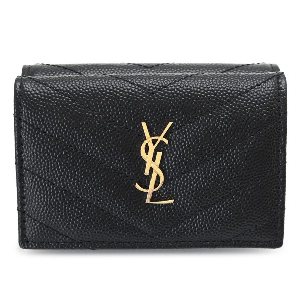 ysltinywallet 1 Saint Laurent Tri FWallet Monogram Tiny Black