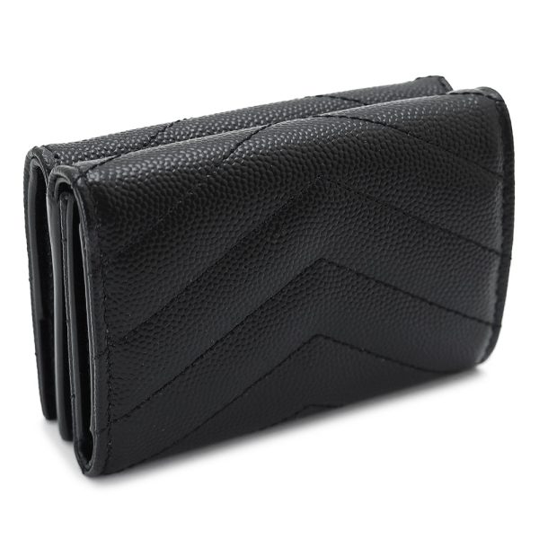 ysltinywallet 2 Saint Laurent Tri FWallet Monogram Tiny Black