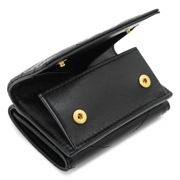 ysltinywallet 5 Saint Laurent Tri FWallet Monogram Tiny Black