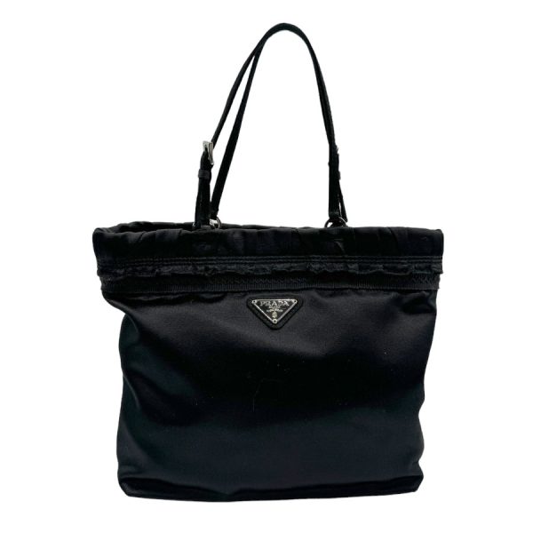 z1493 1 PRADA handbag satin black