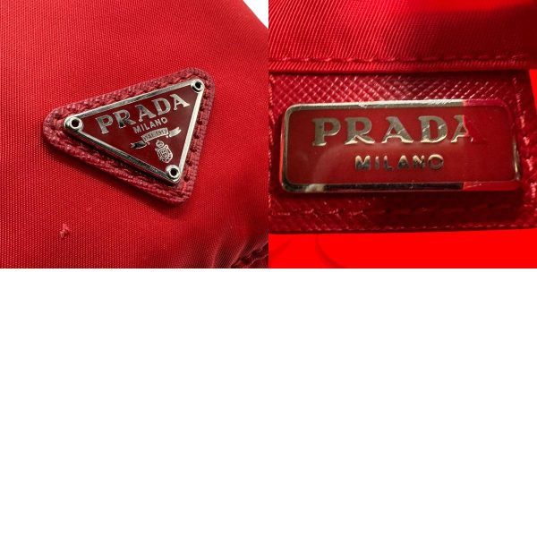 z1532 11 c PRADA Pouch Nylon Red