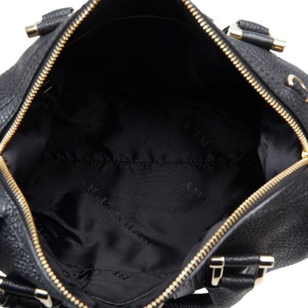 1 0119096 7 Burberry Side Belt Shoulder Bag 2Way Grain Calf Black