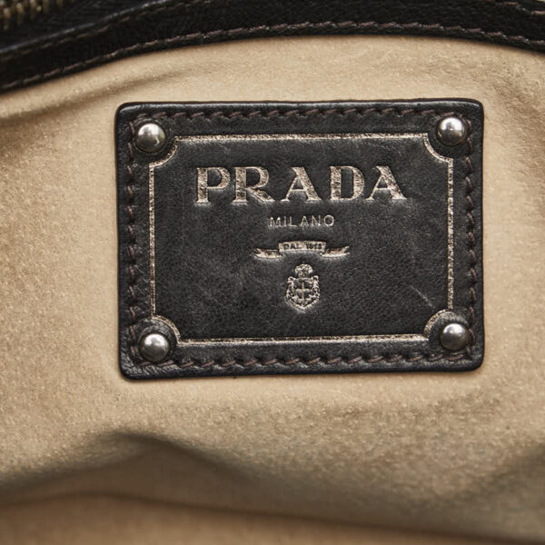 1 0120039 8 Prada Camouflage Studded Nylon Handbag Khaki Black