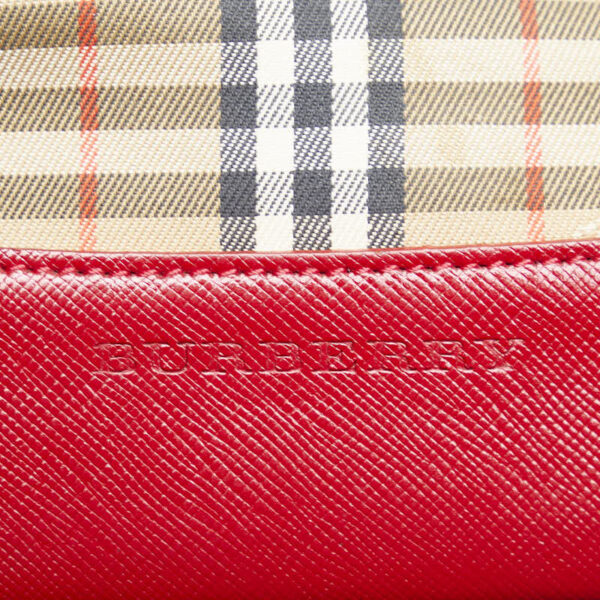 1 0122401 9 Burberry Nova Check Shadow Horse Bucket Tote Bag Red