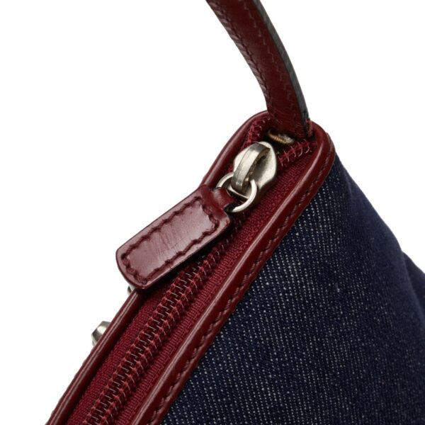 1 0124095 5 Burberry Nova Check Border Handbag Denim Blue Red