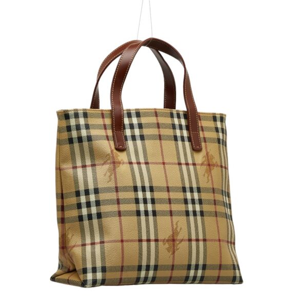 1 0125539 2 Burberry Nova Check Shadow Horse Handbag Beige Brown