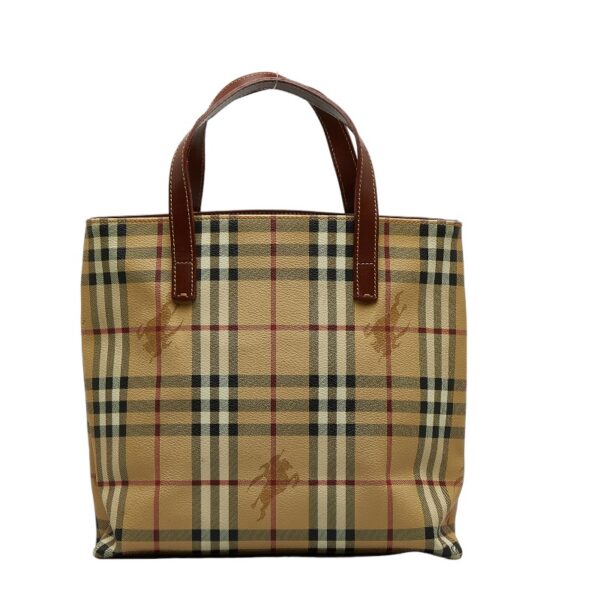 1 0125539 3 Burberry Nova Check Shadow Horse Handbag Beige Brown