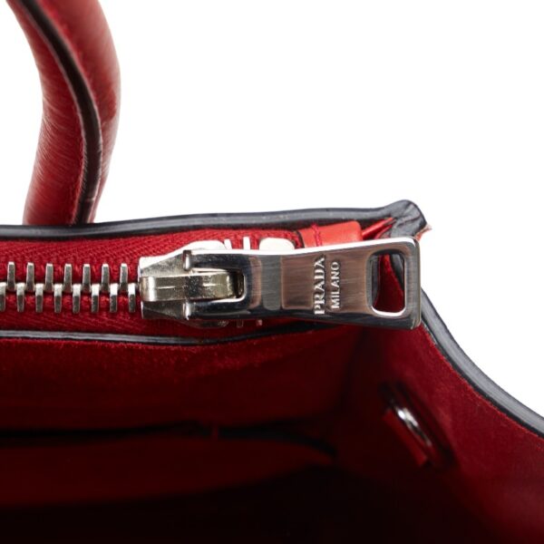 1 0126330 6 Prada Triangle Plate 2WAY Shoulder Bag Red