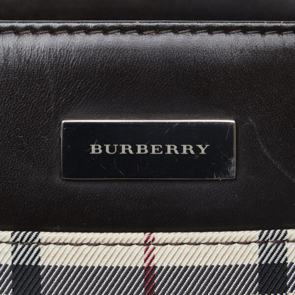 1 0129138 10 Burberry Nova Check Handbag White Black