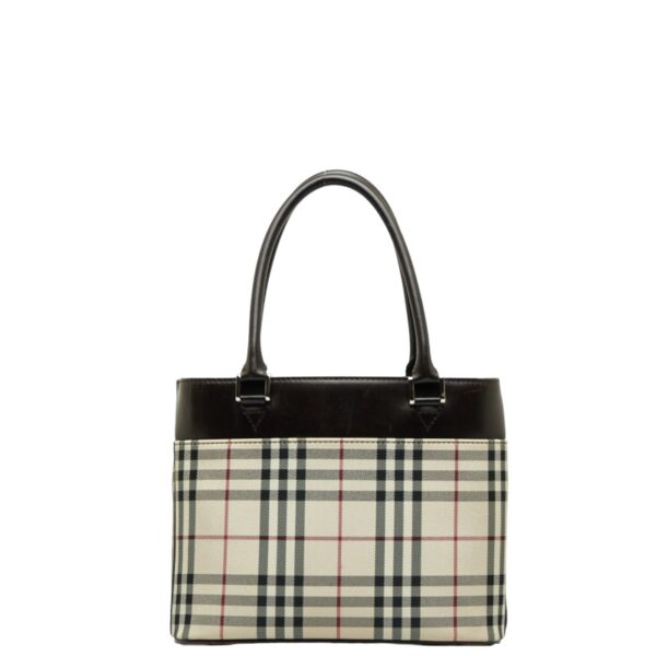 1 0129138 3 Burberry Nova Check Handbag White Black