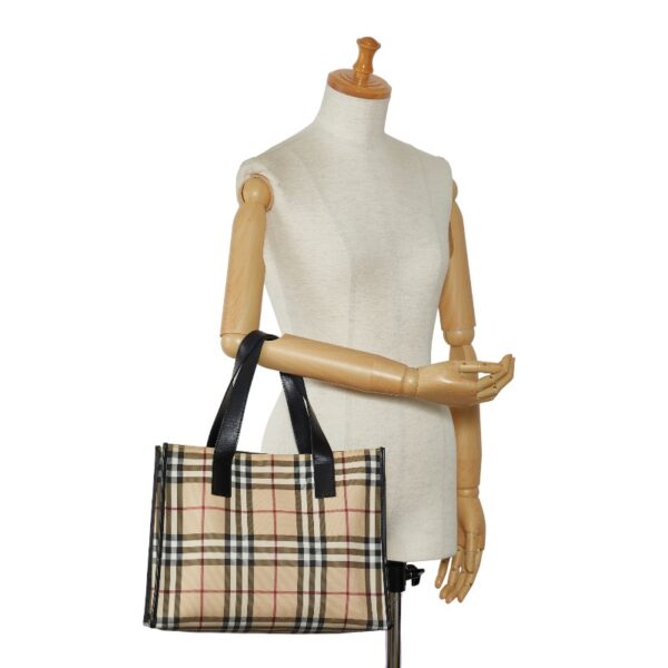 1 0129199 9 Burberry Nova Check Handbag Beige