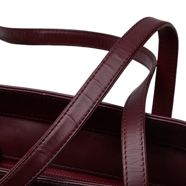 1 0129221 5 Burberry Nova Check Shadow Horse Tote Bag Wine Red Beige