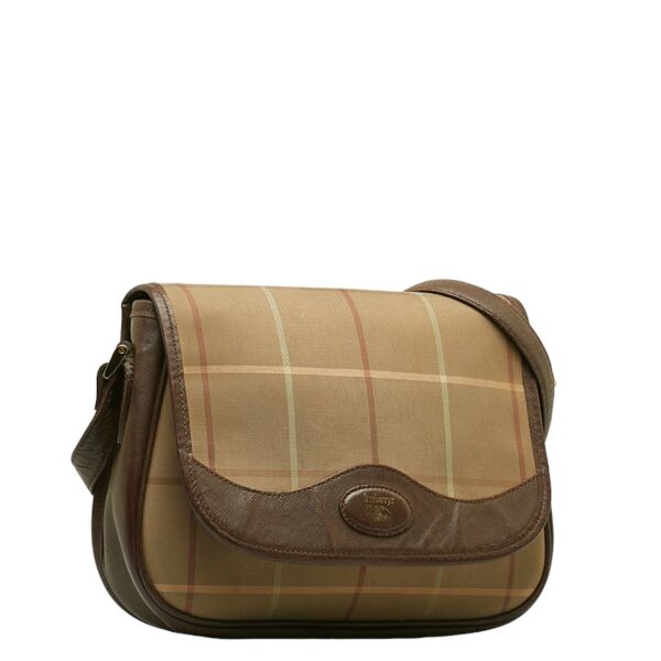 1 0130855 2 Burberry Check Crossbody Shoulder Bag Beige