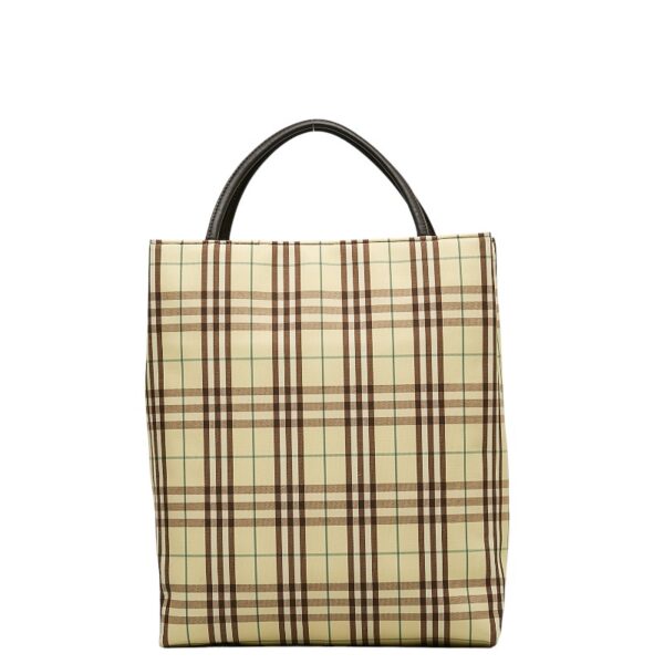 1 0131279 3 Burberry Check Tote Bag Yellow Brown