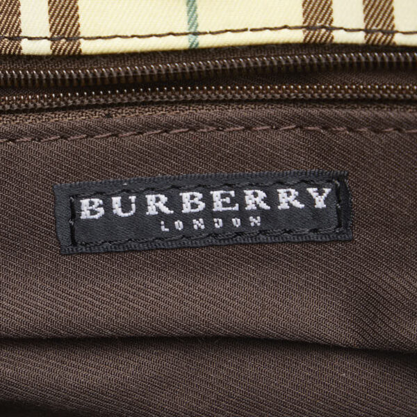 1 0131279 7 Burberry Check Tote Bag Yellow Brown