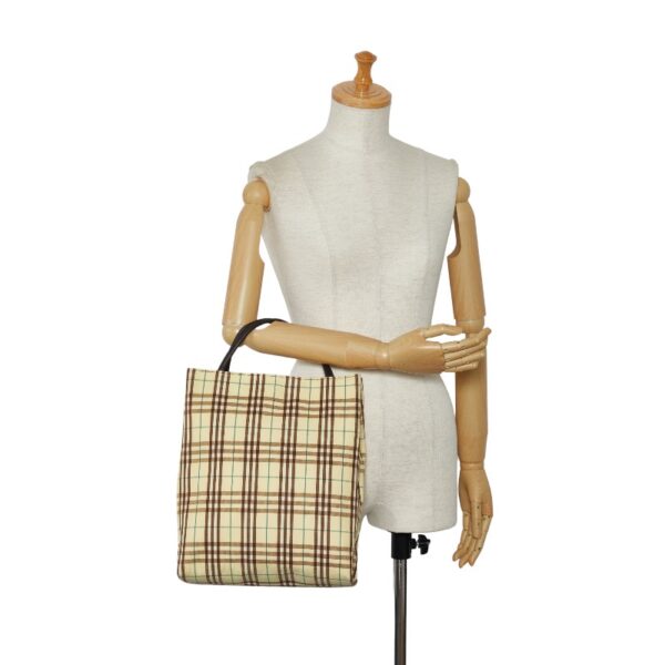 1 0131279 9 Burberry Check Tote Bag Yellow Brown