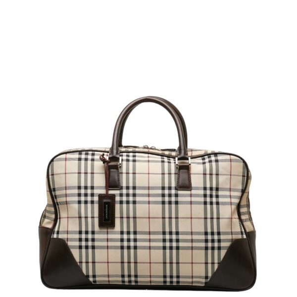 1 0132635 1 Burberry Nova Check Bag Briefcase Beige Brown