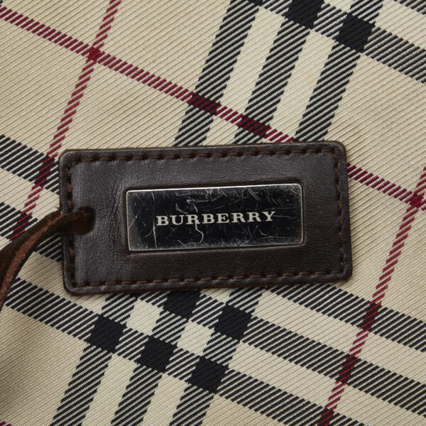 1 0132635 9 Burberry Nova Check Bag Briefcase Beige Brown