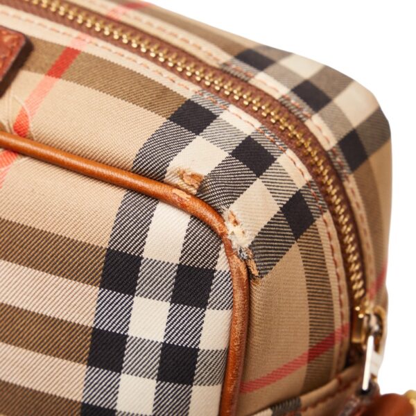 1 0136033 7 Burberry Nova Check Shadow Horse Shoulder Bag 2Way Beige