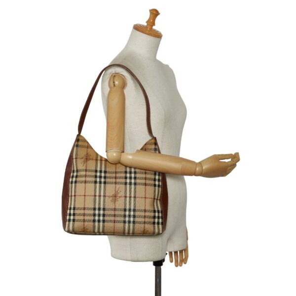 1 0136585 9 Burberry Nova Check Shadow Horse One Shoulder Bag Beige Brown