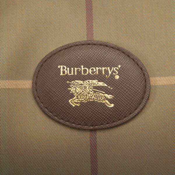 1 0136587 10 Burberry Check Bag Khaki Brown