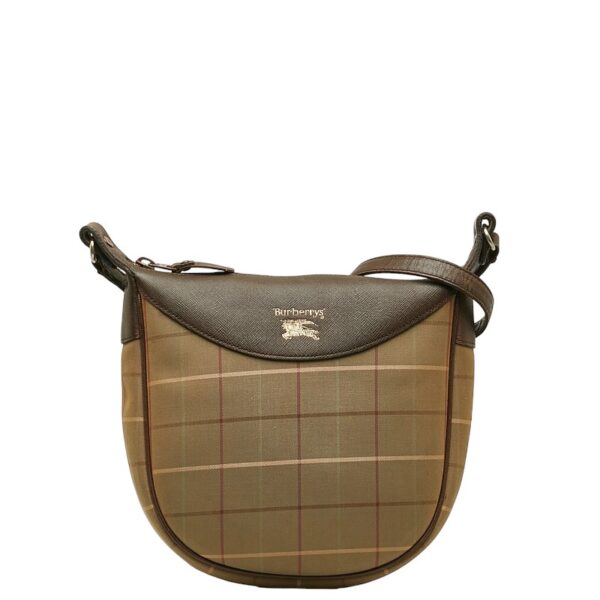 1 0136806 1 Burberry Check Crossbody Shoulder Bag Khaki Brown