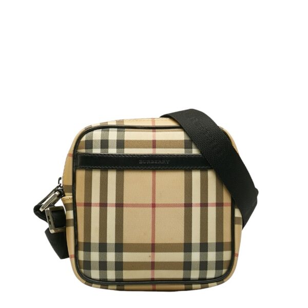 1 0136894 1 Burberry Nova Check Crossbody Shoulder Bag Beige