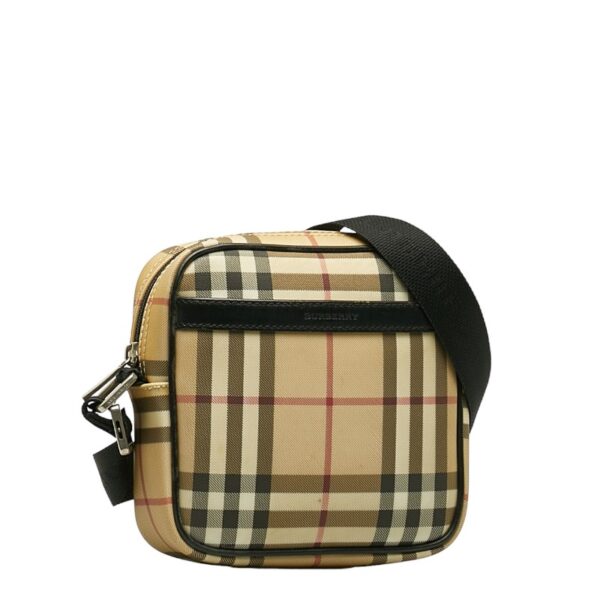 1 0136894 2 Burberry Nova Check Crossbody Shoulder Bag Beige