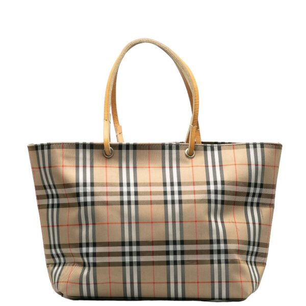 1 0138976 1 Burberry Nova Check Handbag Beige Multicolor