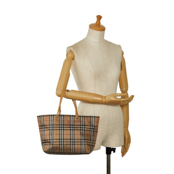 1 0138976 10 Burberry Nova Check Handbag Beige Multicolor