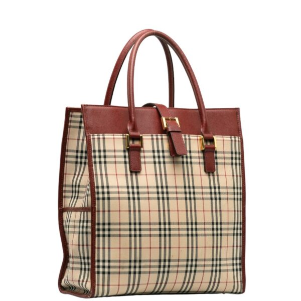 1 0139102 2 Burberry Nova Check Tote Bag Beige Multicolor