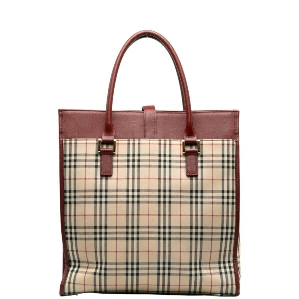 1 0139102 3 Burberry Nova Check Tote Bag Beige Multicolor