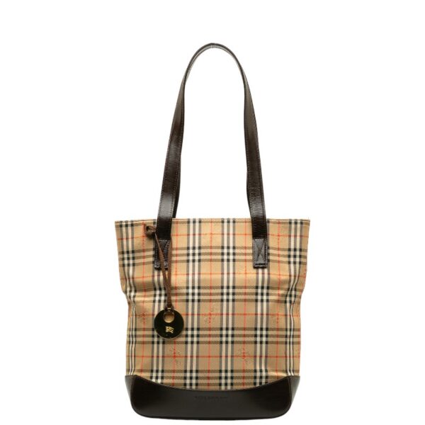 1 0139204 1 Burberry Nova Check Shadow Horse Handbag Beige Brown