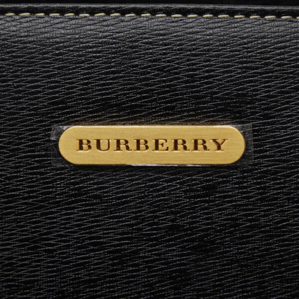 1 0139420 9 Burberry Nova Check Shadow Horse Tote Bag Black