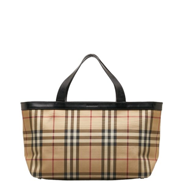 1 0140162 1 Burberry Nova Check Handbag Beige Black