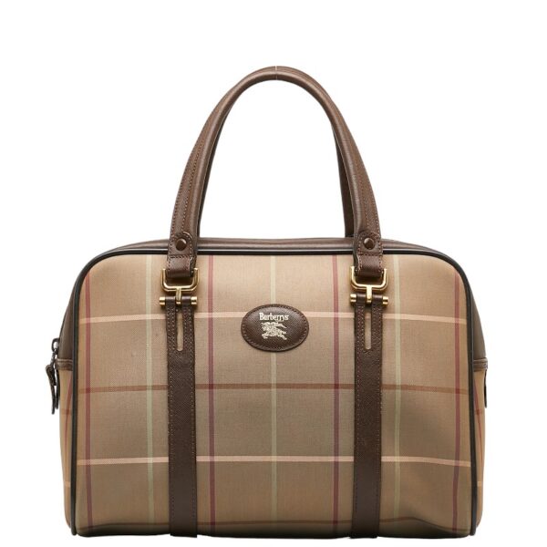 1 0140679 1 Burberry Check Mini Bag Khaki Brown