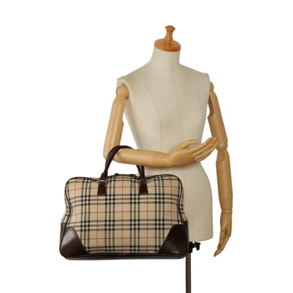 1 0142577 13 Burberry Nova Check Bag Handbag Beige Brown