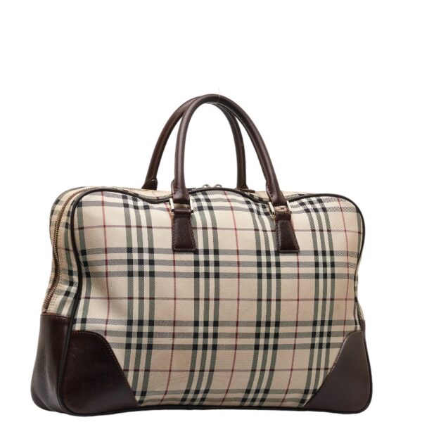 1 0142577 2 Burberry Nova Check Bag Handbag Beige Brown