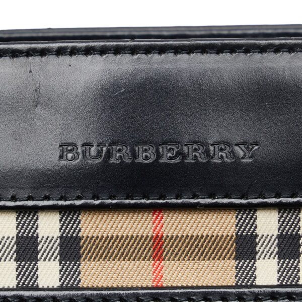 1 0142579 10 Burberry Nova Check Shadow Horse Tote Bag Black