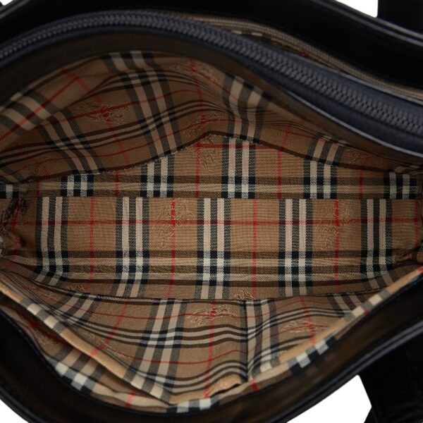 1 0142579 8 Burberry Nova Check Shadow Horse Tote Bag Black