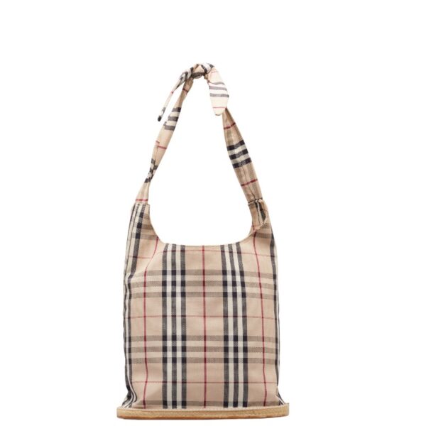 1 0143183 1 Burberry Nova Check Shoulder Bag Straw Beige