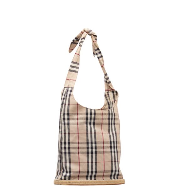 1 0143183 2 Burberry Nova Check Shoulder Bag Straw Beige