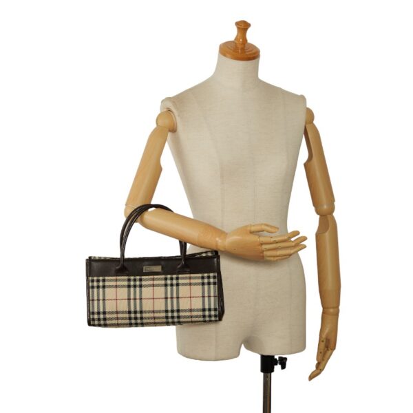 1 0143683 10 Burberry Nova Check Handbag Beige Brown