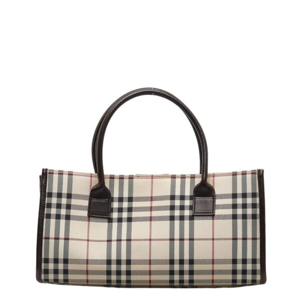 1 0143683 3 Burberry Nova Check Handbag Beige Brown