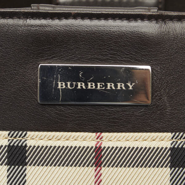 1 0143683 9 Burberry Nova Check Handbag Beige Brown