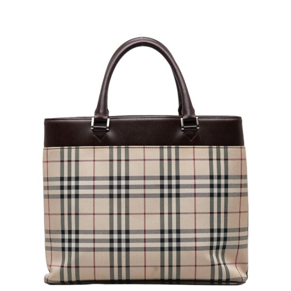 1 0144960 3 Burberry Nova Check Tote Bag Handbag Beige Brown