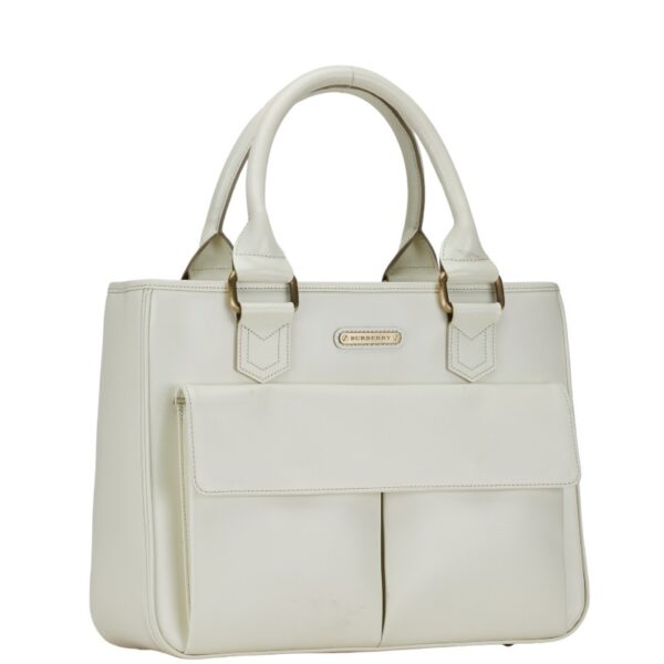 1 0150072 2 Burberry Nova Check Tote Bag White