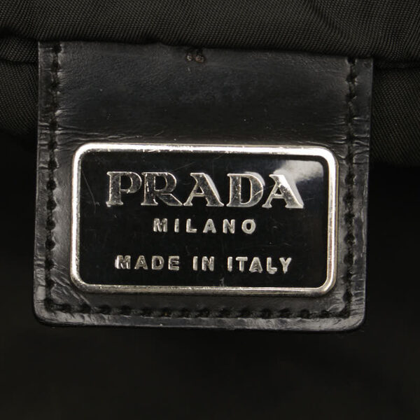 1 0150490 9 Prada Triangle Plate Nylon Shoulder Bag Black