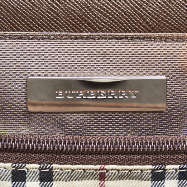 1 0150543 7 Burberry Nova Check Plate Handbag Brown